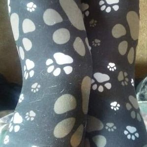 One Size Brown Paw Print Leggings